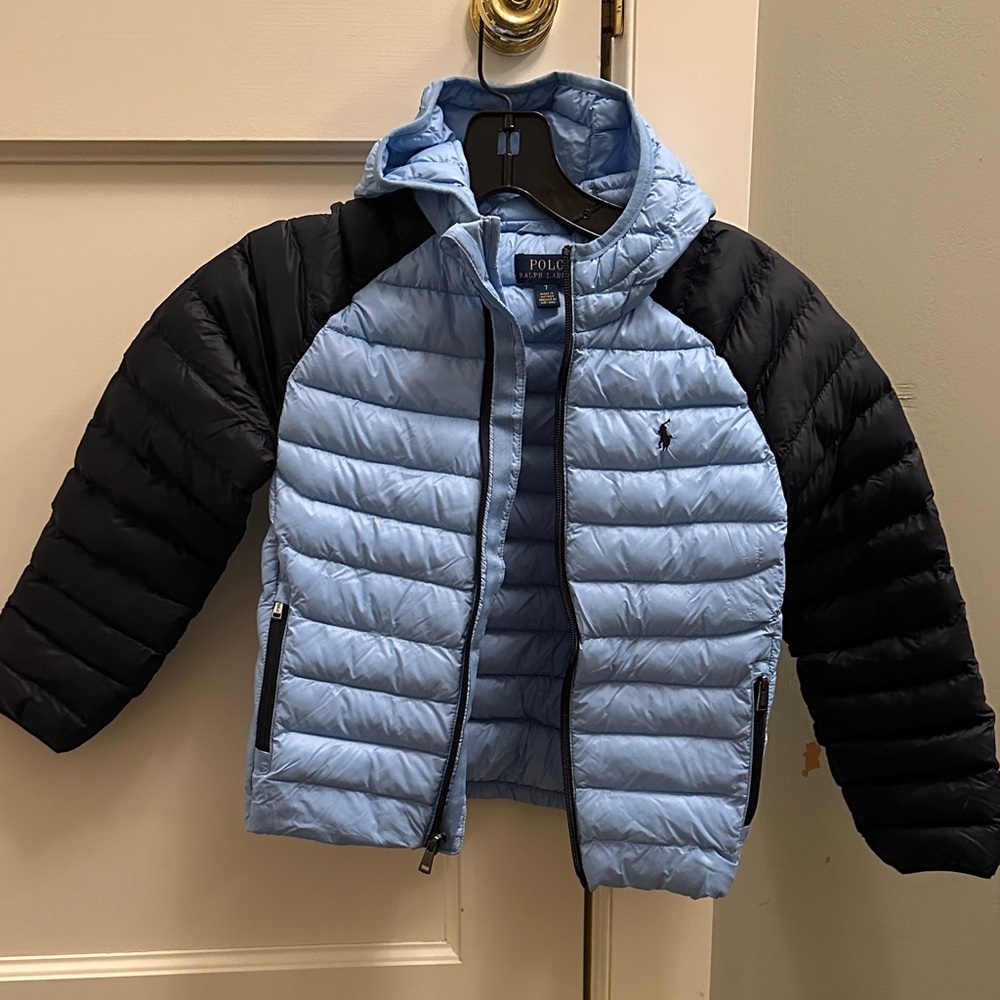 Polo by Ralph Lauren Kids Blue and Black Puffer Jacket